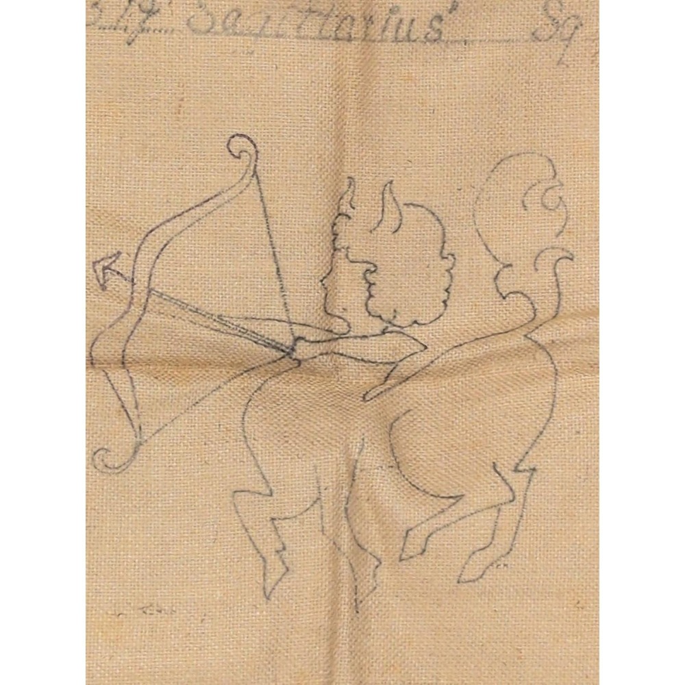 Sagittarius Hooked Rug Hooking Pattern Horoscope Pearl McGown Celestial 14"